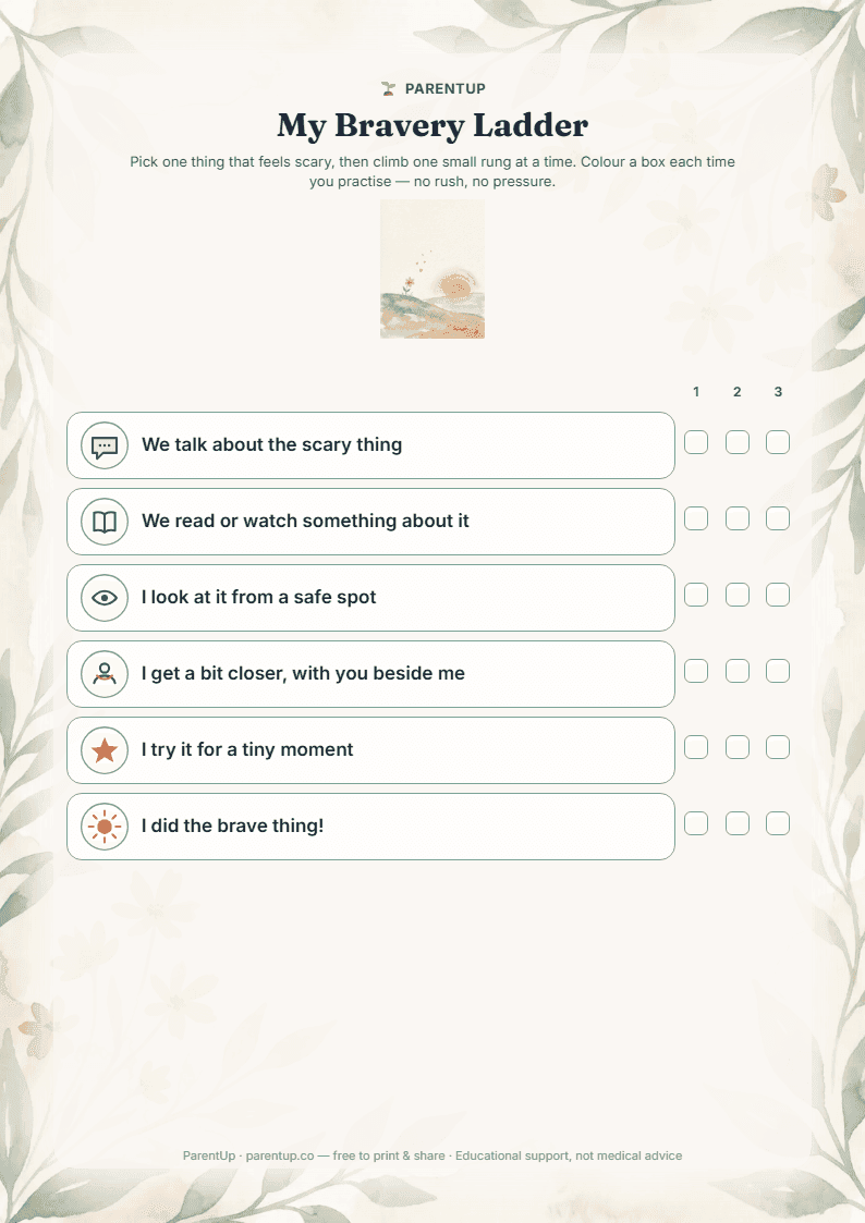 My Bravery Ladder — preview of the printable PDF