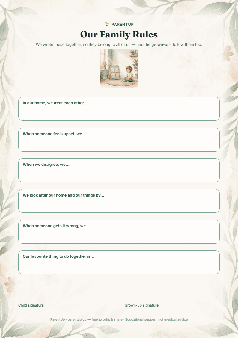 Family Rules We Made Together — preview of the printable PDF