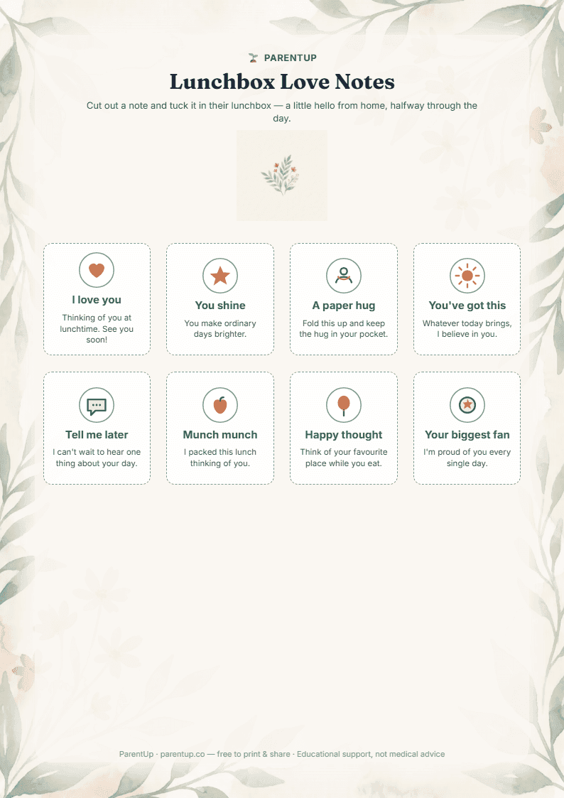 Lunchbox Love Notes — preview of the printable PDF