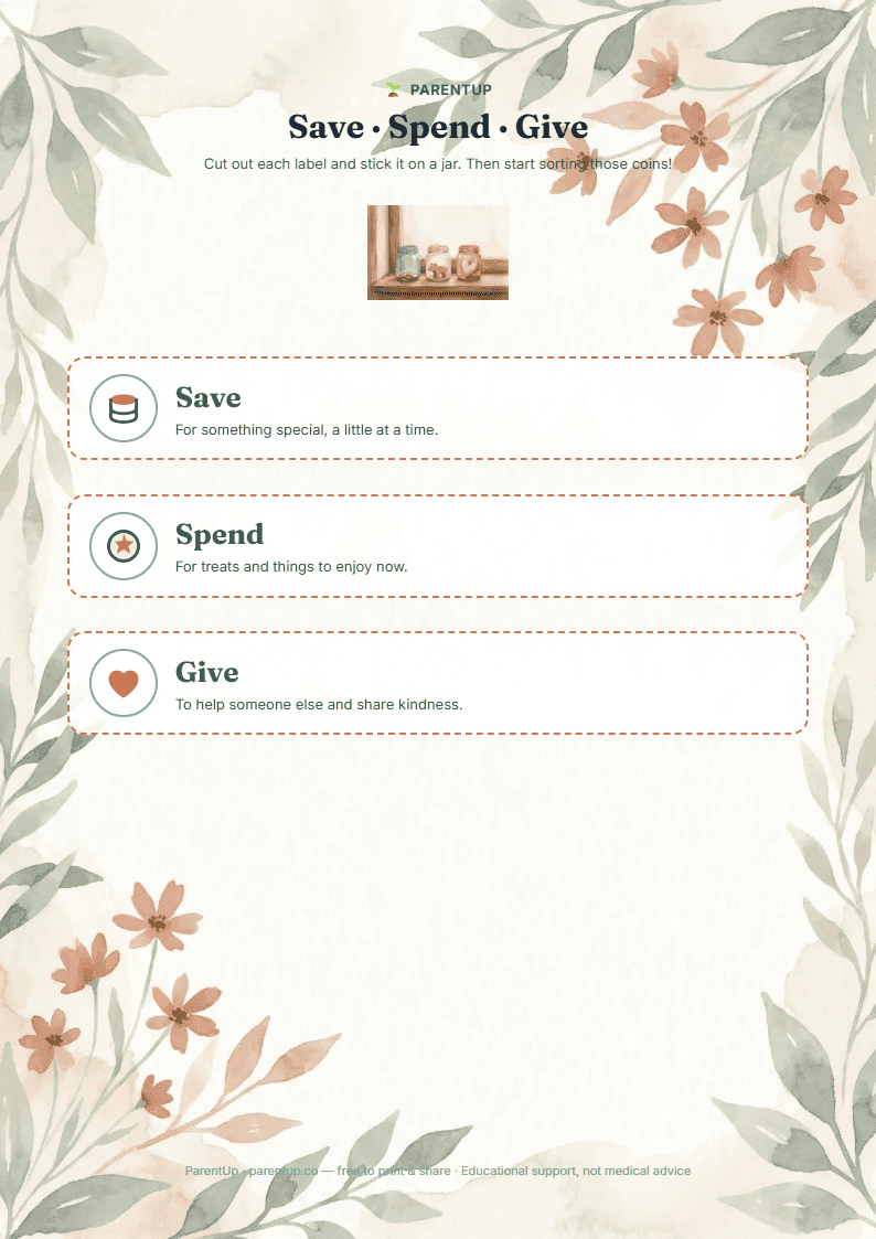 Save · Spend · Give Jar Labels preview